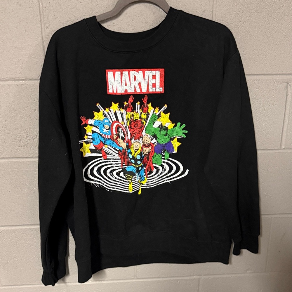 Marvel Black Sweatshirt and Pants with Colorful Graphic - Picture 2 of 8